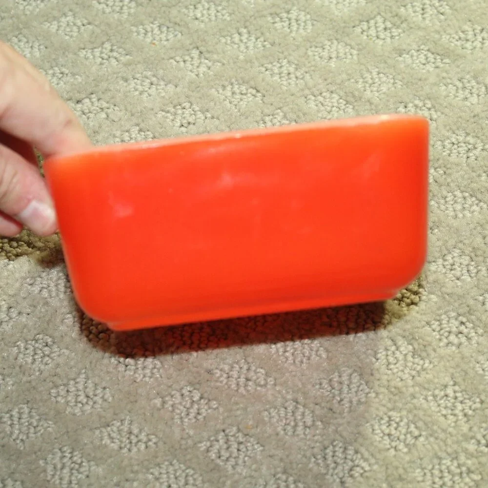 RARE!! Vtg 30s/40s McKee Square Red Milk Glass Refrigerator Storage Bowl no Lid